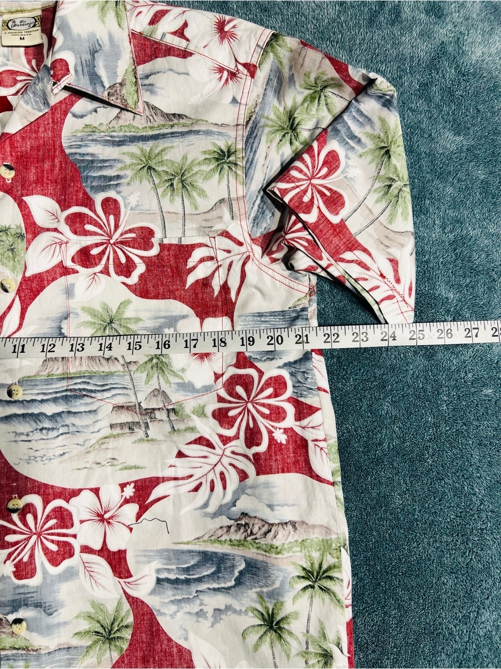 Go Barefoot Men’s Medium Hawaiian Tropical Shirt Made in USA - Picture 3 of 8